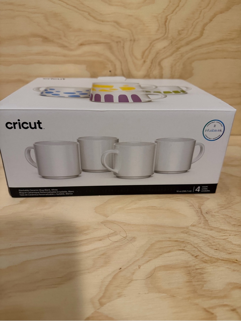 Cricut White Stackable Ceramic Mug Blanks Set - 4 Pack
